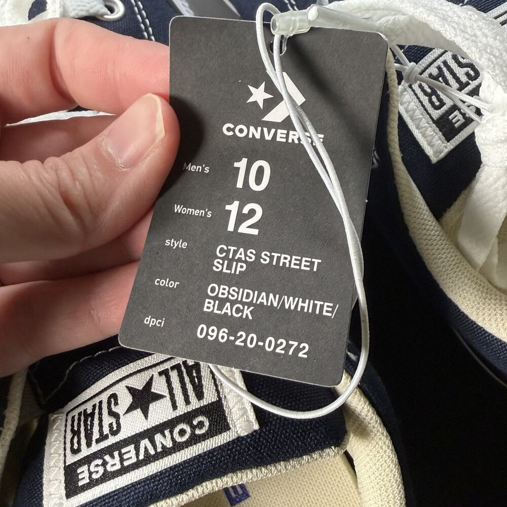 Converse CTAS Street Slip Sneakers Size 12 W 10 M Obsidian/White/Black NIB - Picture 4 of 5